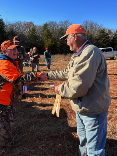 Don receiving Teddy's ribbon for Open Solo pass on Saturday